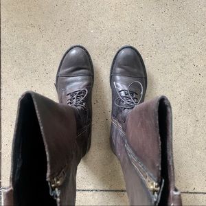 Leather knee high Boots